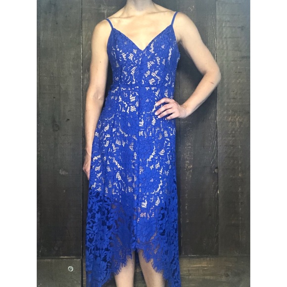 Lulus One Wish Royal Blue Lace Midi Dress XS - Picture 9 of 13